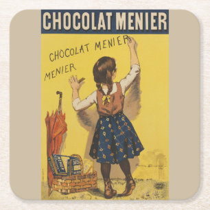 Dessous-de-verre Carré En Papier Affiche vintage Chocolat Menier française Art Boui
