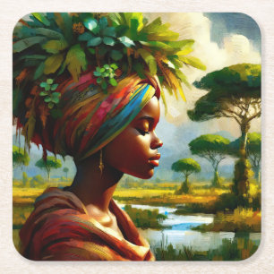 Dessous-de-verre Carré En Papier Afrique