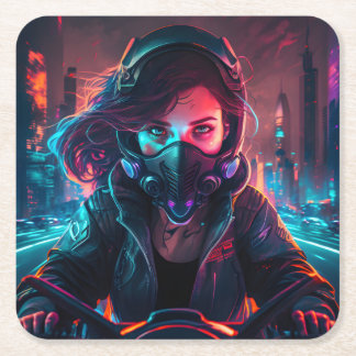 Dessous-de-verre Carré En Papier AI moteur cycle complet art #1