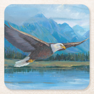 Dessous-de-verre Carré En Papier Aigle à tête blanche