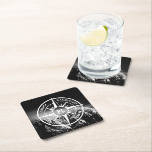 Dessous-de-verre Carré En Papier Aigle de compas monographie montagnes dramatiques