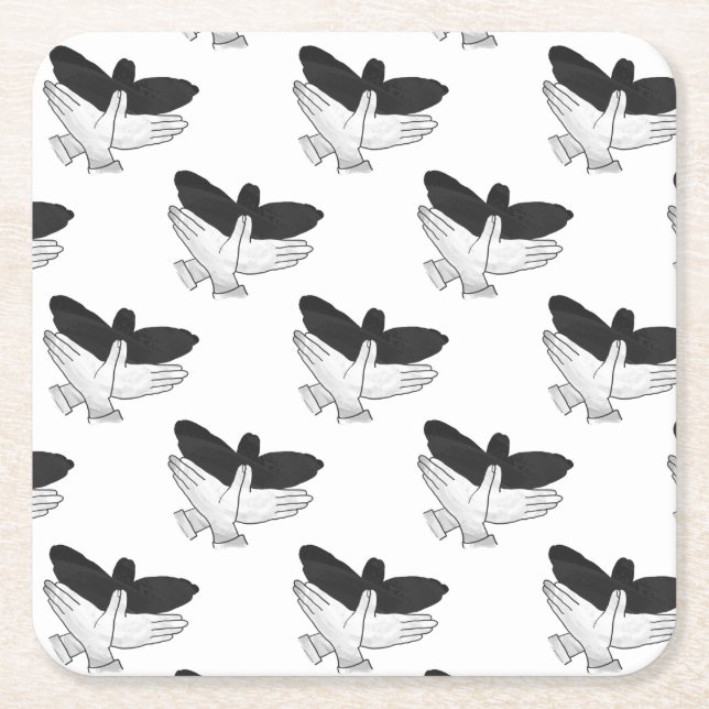 Dessous-de-verre Carré En Papier Aigle de silhouette (Devant)