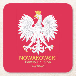 Dessous-de-verre Carré En Papier Aigle polonaise 🦅 Polski Pologne Crest Réunion