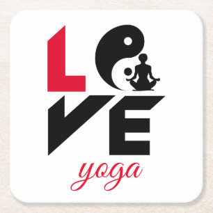 Dessous-de-verre Carré En Papier Aimer le yoga