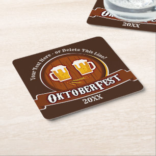 Dessous-de-verre Carré En Papier Ajouter un nom de texte Année Oktoberfest Party 20