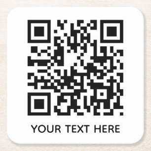 Dessous-de-verre Carré En Papier Ajoutez votre propre code QR texte Scan Minimal Si