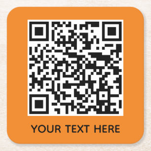 Dessous-de-verre Carré En Papier Ajoutez votre propre code QR texte Scan Minimal Si