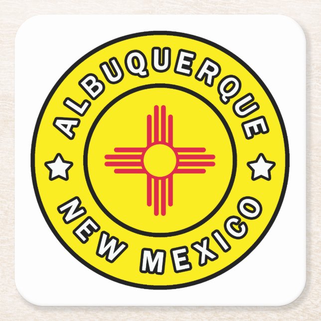 Dessous-de-verre Carré En Papier Albuquerque Nouveau-Mexique (Devant)