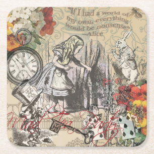 Dessous-de-verre Carré En Papier Alice Aventures Merveilleux Rideau Classique Art