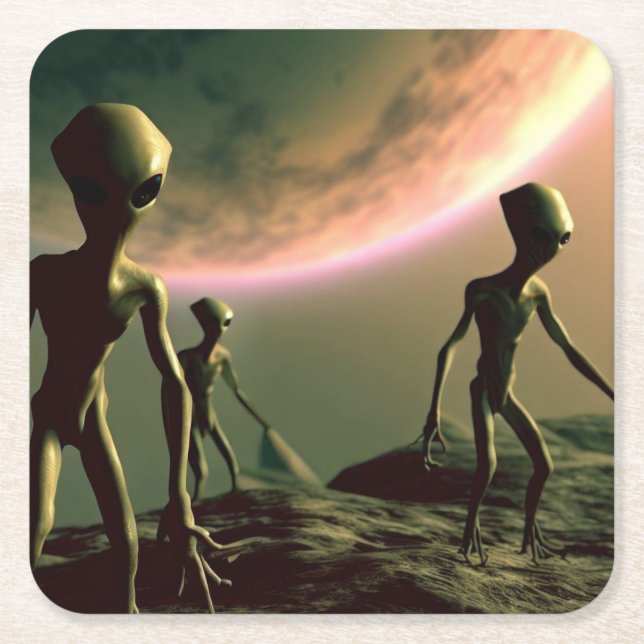 Dessous-de-verre Carré En Papier ALIENS gris SF 2 (Devant)