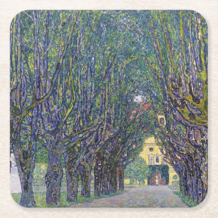 Dessous-de-verre Carré En Papier Allee à Schloss Kammer, Gustav Klimt