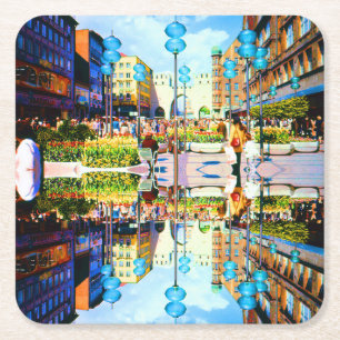 Dessous-de-verre Carré En Papier Allemagne vintage Munich Towngate Karistor