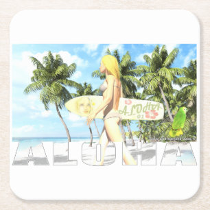 Dessous-de-verre Carré En Papier Aloha 01