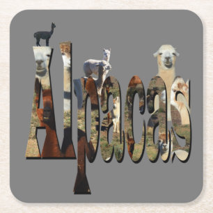 Dessous-de-verre Carré En Papier Alpacas Avec Logo Photo Alpaca, Dessous de verre
