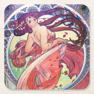 Dessous-de-verre Carré En Papier Alphonse Mucha