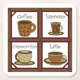 Dessous-de-verre Carré En Papier Amant de café