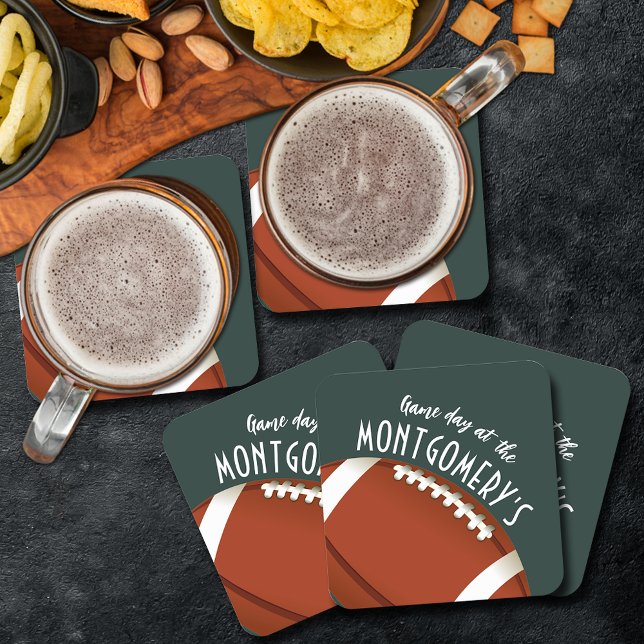 Dessous-de-verre Carré En Papier American Football Dark Green (Créateur téléchargé)