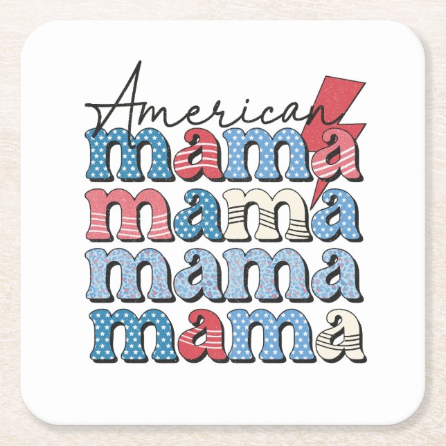 Dessous-de-verre Carré En Papier American Mama (Devant)