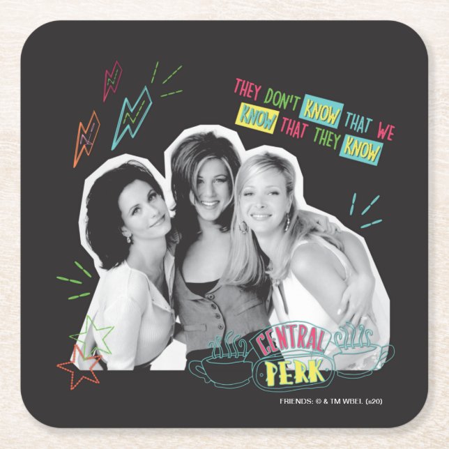Dessous-de-verre Carré En Papier AMIS™ | Monica, Rachel et Phoebe (Devant)