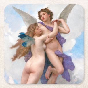 Dessous-de-verre Carré En Papier Amour et Psyché, Bouguereau