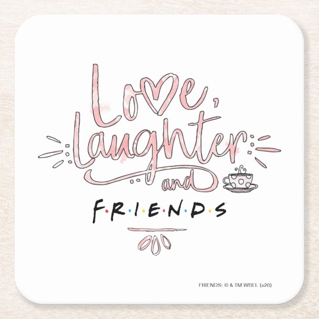 Dessous-de-verre Carré En Papier Amour, rire et amis™ (Devant)