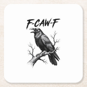 Dessous-de-verre Carré En Papier Amoureux de corbeau F Caw F Mème Style Classique