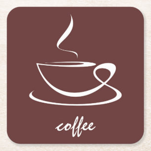 Dessous-de-verre Carré En Papier Amoureux du Café