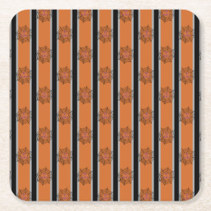 Dessous-de-verre Carré En Papier Amusement et fantaisie Halloween Spider Webs