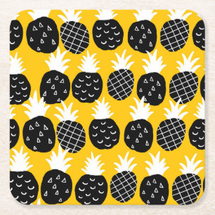 Dessous-de-verre Carré En Papier Ananas noir