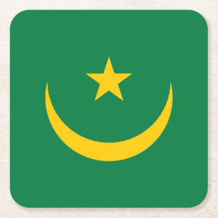 Dessous-de-verre Carré En Papier Ancien drapeau de Mauritanie