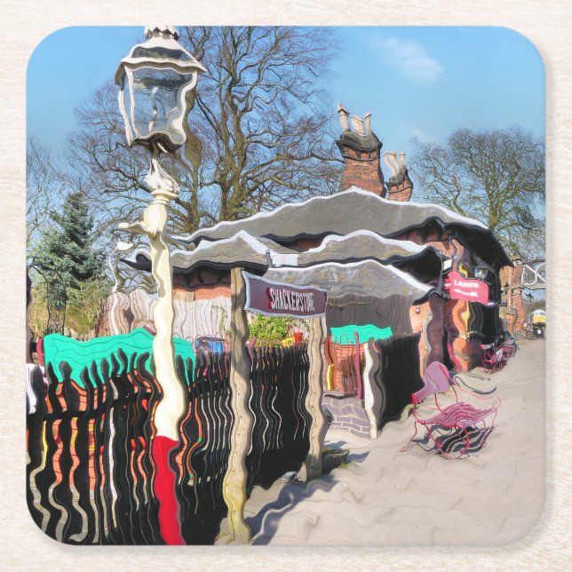 DESSOUS-DE-VERRE CARRÉ EN PAPIER ANCIENNE GARE (Devant)