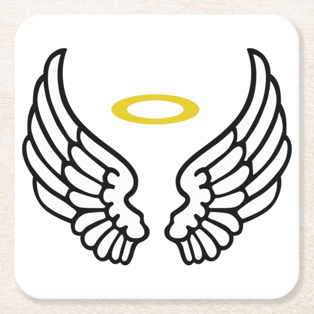Dessous-de-verre Carré En Papier Angel Wings et Halo (Devant)