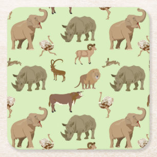 Dessous-de-verre Carré En Papier Animaux sauvages