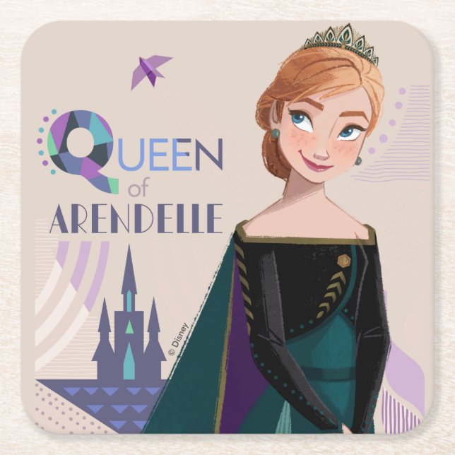 Dessous-de-verre Carré En Papier  Anna| Reine d'Arendelle (Devant)