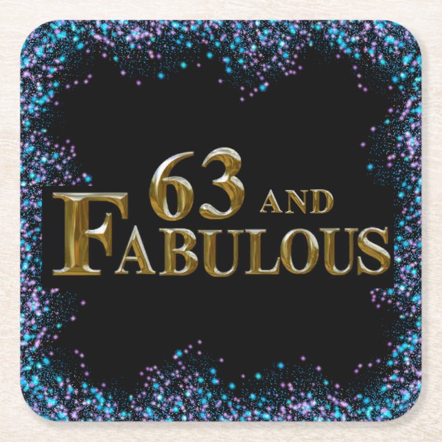 Dessous-de-verre Carré En Papier Anniversaire 63 ans (Devant)