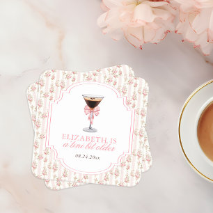 Dessous-de-verre Carré En Papier Anniversaire de 'Tini Bit Older Espresso Martini C