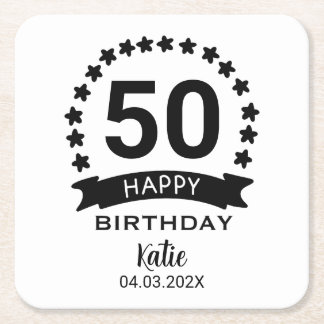 Dessous-de-verre Carré En Papier Anniversaire personnalisé