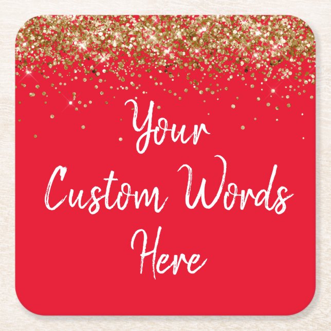 Dessous-de-verre Carré En Papier Anniversaire personnalisé de la fête d'anniversair (Devant)