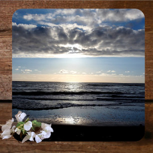 Dessous-de-verre Carré En Papier Après-midi à la plage