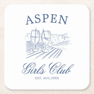 Dessous-de-verre Carré En Papier Après Ski Avec La Mariée À Être Week-end Bach