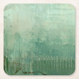 Dessous-de-verre Carré En Papier Aquarelle verte contemporaine