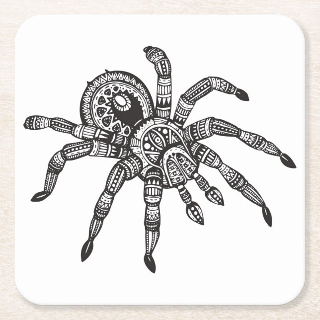 Dessous-de-verre Carré En Papier Araignée inspirée (Devant)