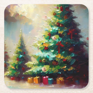 Dessous-de-verre Carré En Papier Arbre de Noël 2