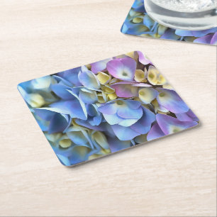 Dessous-de-verre Carré En Papier Arbuste bleu Hydrangea Arbuste Artistique Bossom