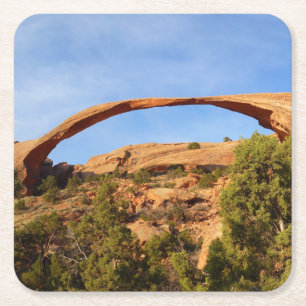 Dessous-de-verre Carré En Papier Arc de paysage dans le parc national des Arches