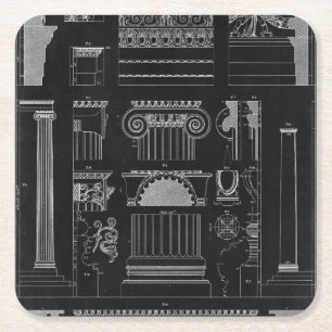 Dessous-de-verre Carré En Papier Architecture graphique IV