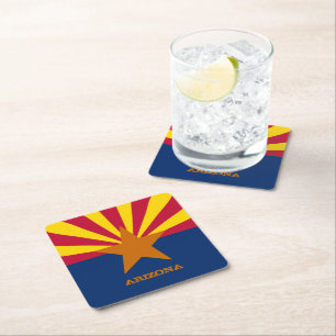 Dessous-de-verre Carré En Papier Arizona Flag & Arizona State États-Unis fans de fê