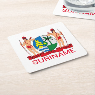 Dessous-de-verre Carré En Papier Armoiries du Suriname