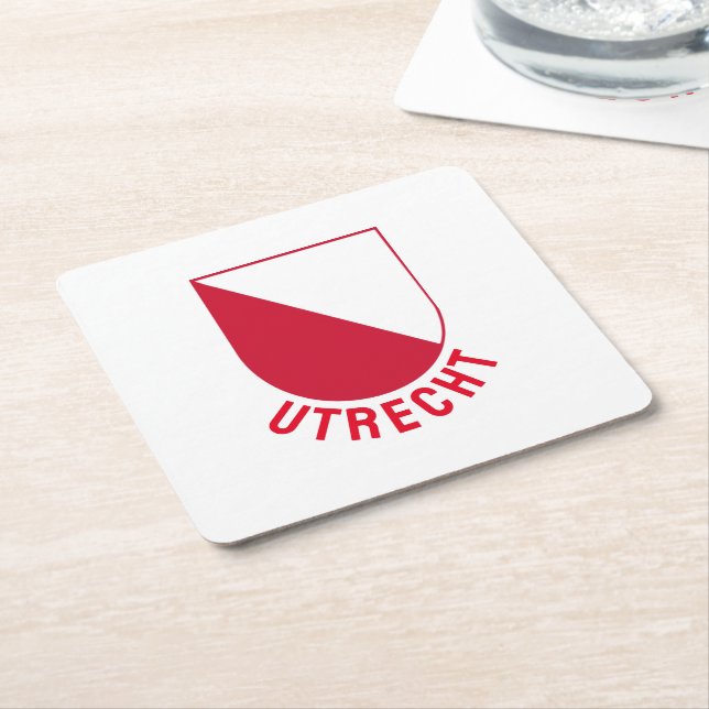 Dessous-de-verre Carré En Papier Armoiries d'Utrecht - Pays-Bas (Incliné)