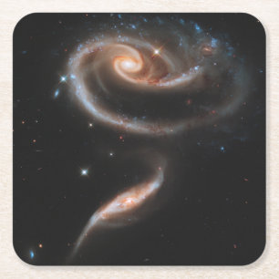 Dessous-de-verre Carré En Papier Arp 273 Galaxies Interagissant En Andromède.